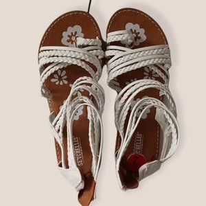 Size 2 white rope strap sandals, Ankle sandals